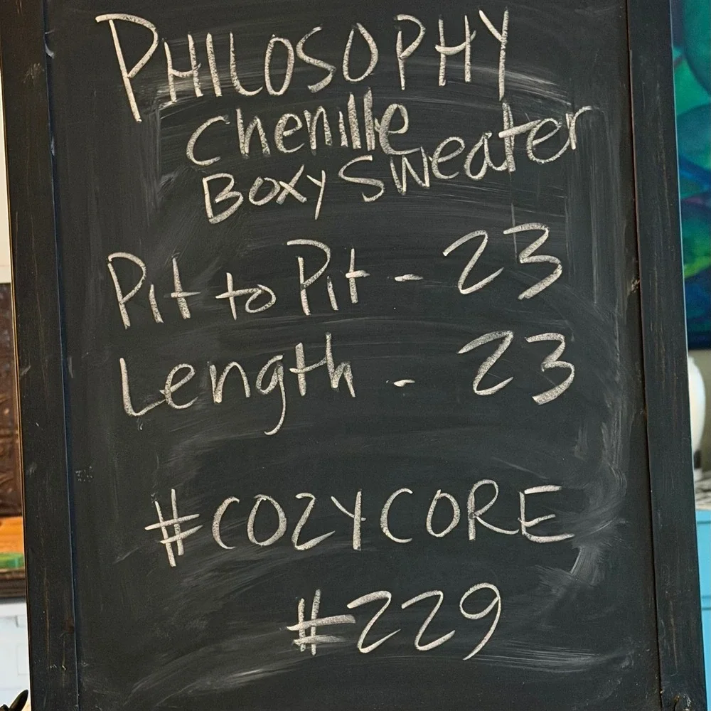 Philosophy Republic Clothing Chenille Boxy Sweater Gold Bronze Medium Cozycore
